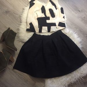 Express Black Structured Skirt